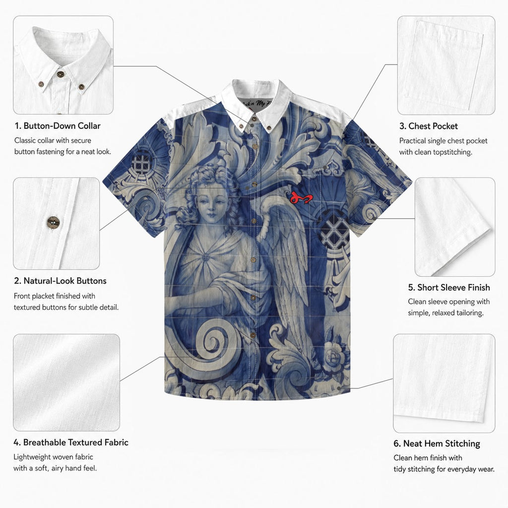 All-Over Print Men's Breathable Shirt|140GSM Slub Cotton