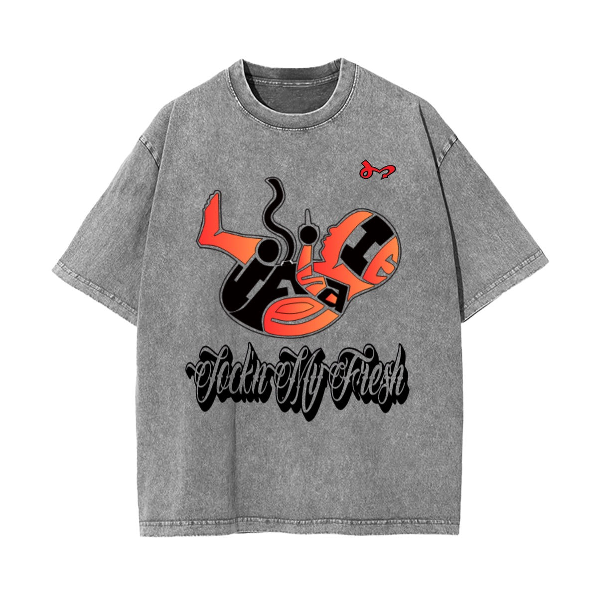 Jock'n My Fresh Washed Life Is A Lie Orange/Black T-shirt