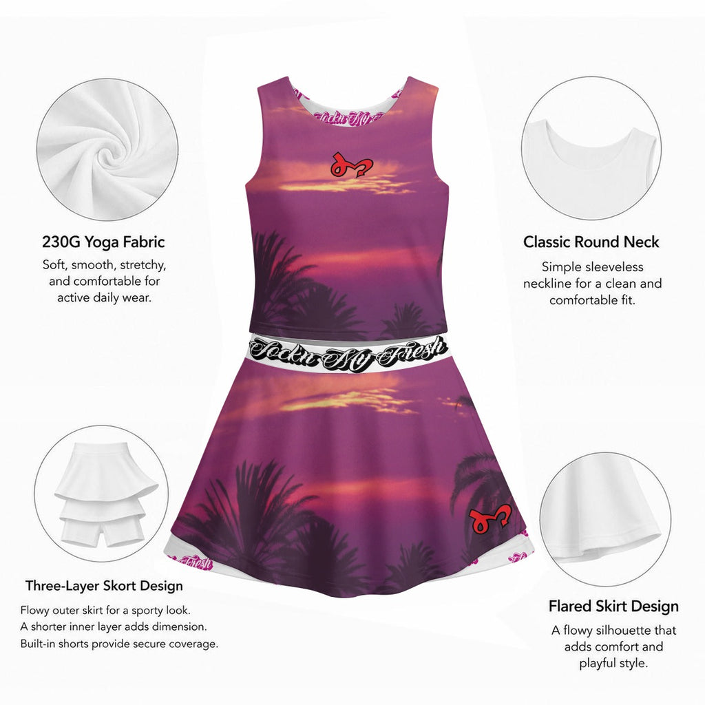 Jock'n My Fresh Print Women's Triple-Layer Vest Skirt Set