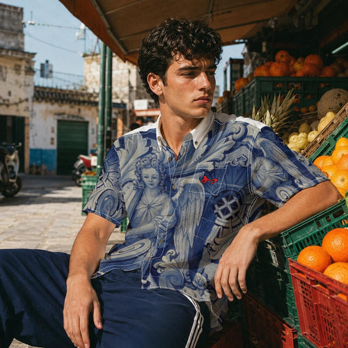 All-Over Print Men's Breathable Shirt|140GSM Slub Cotton