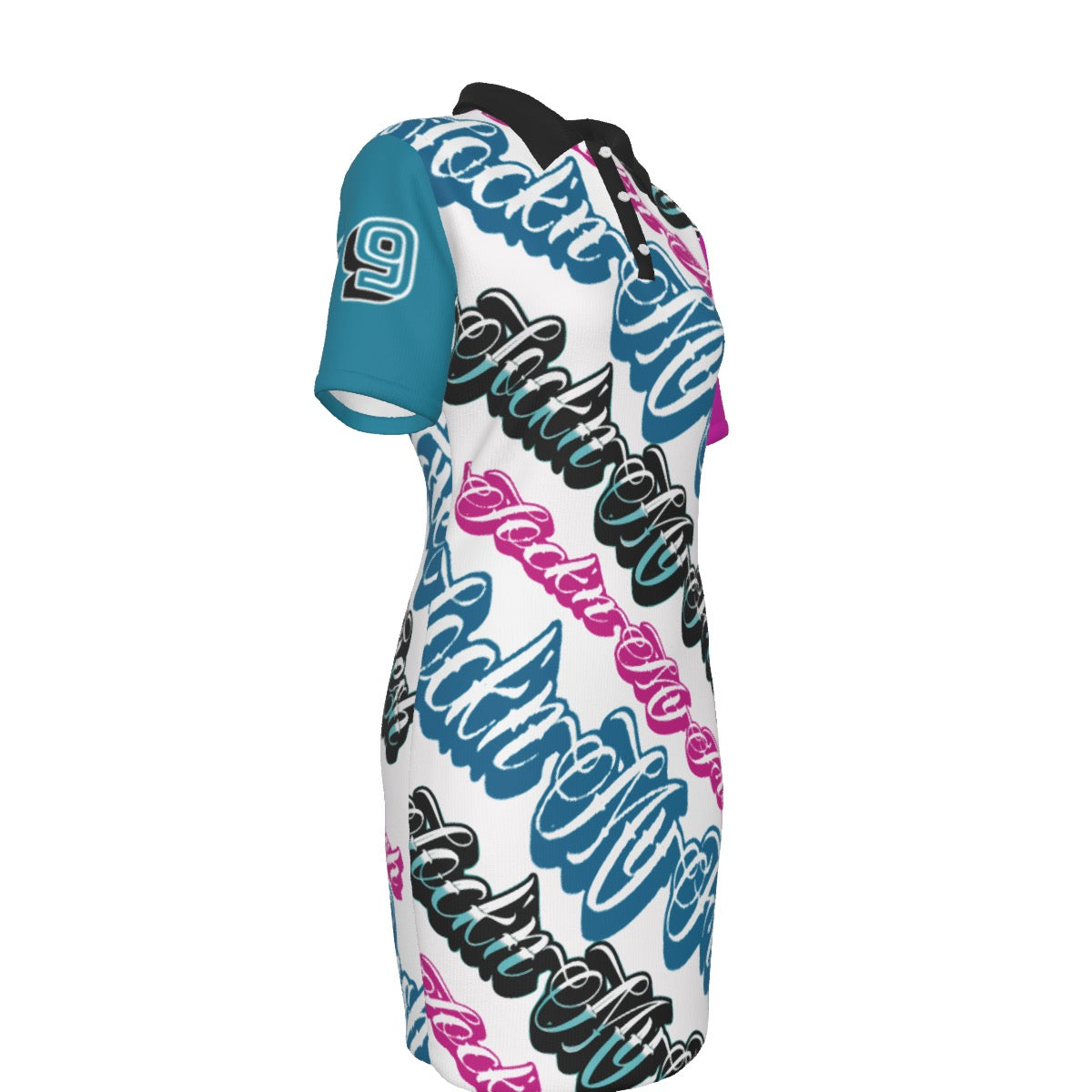 Jock'n My Fresh Print Women's Polo Collar Dress