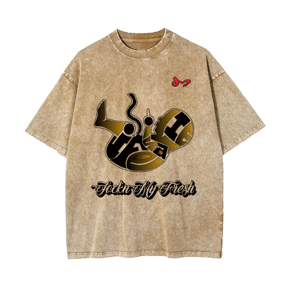 Jock'n My Fresh Washed Life Is A Lie Badge/Black T-shirt