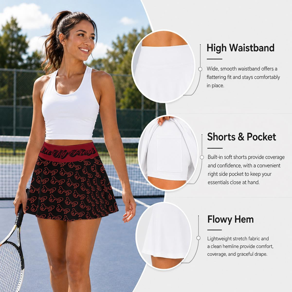 Jock'n My Fresh Print Women's Pleated Athletic Skort