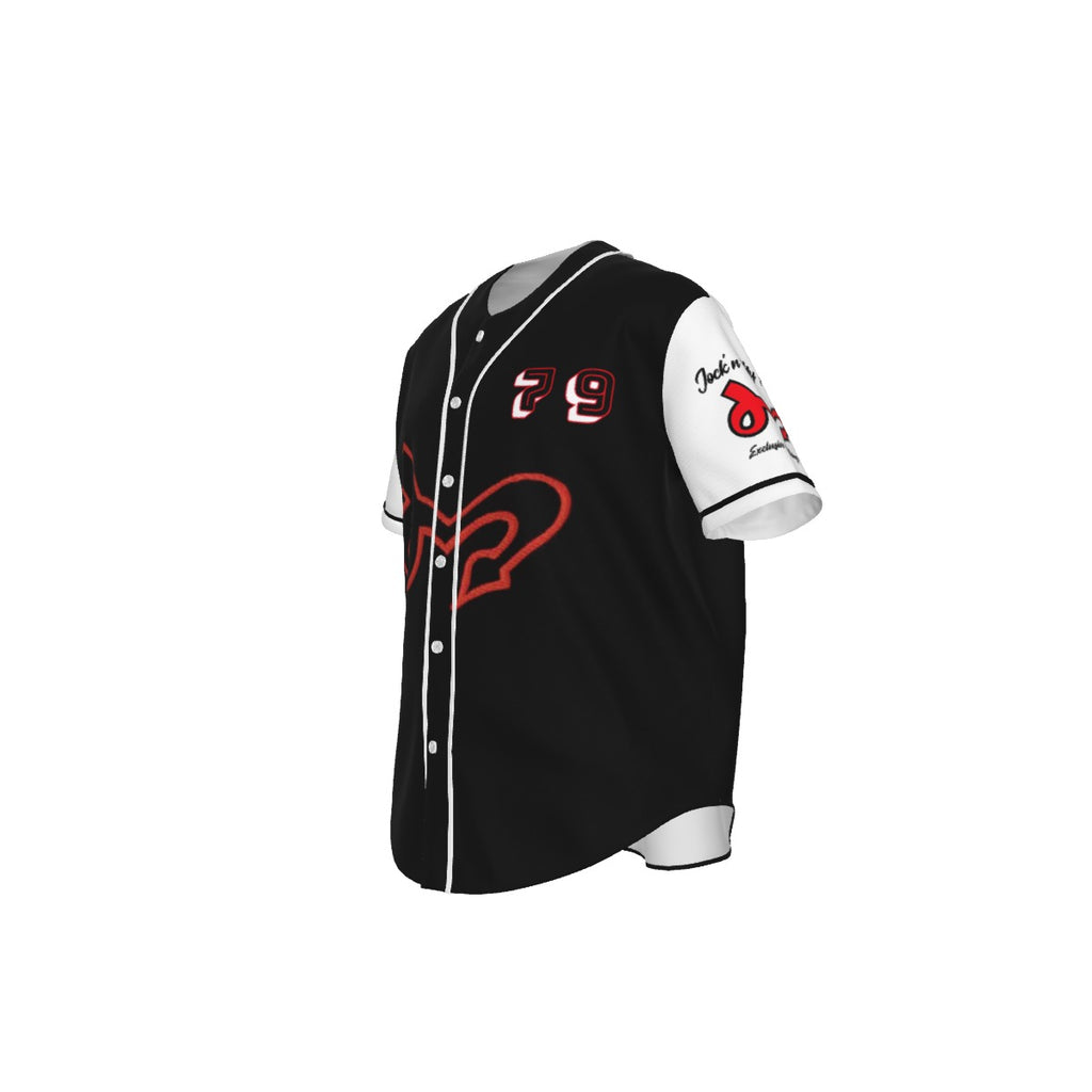 Jock'n My Fresh Print Men's Short Sleeve Baseball Jersey With Pinstripes