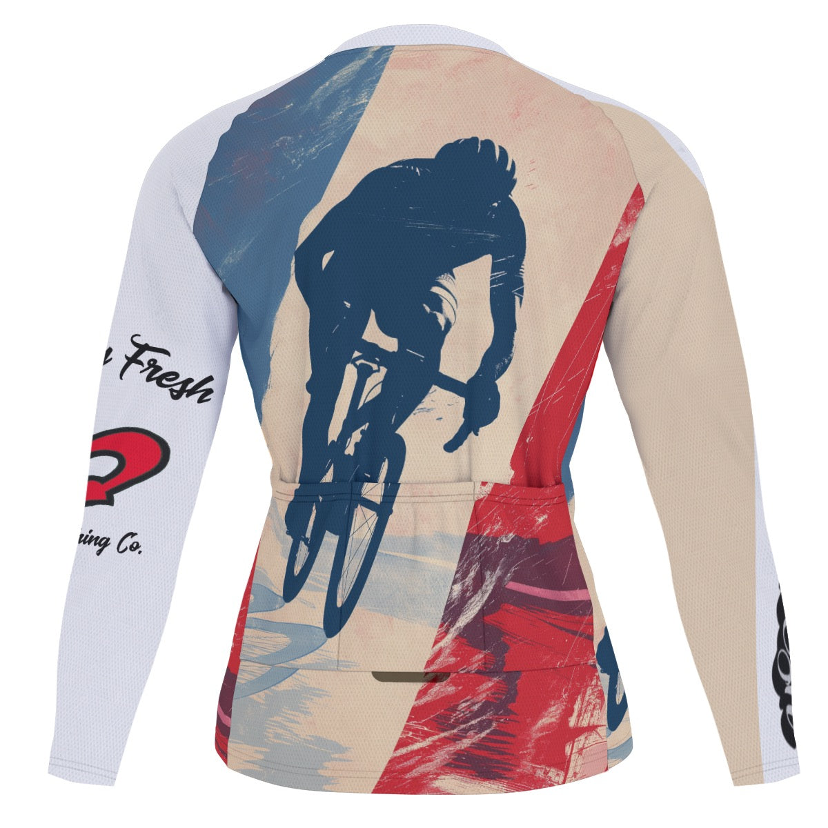 Jock'n M Fresh Print Raglan Men's Cycling Jersey With Long Sleeve