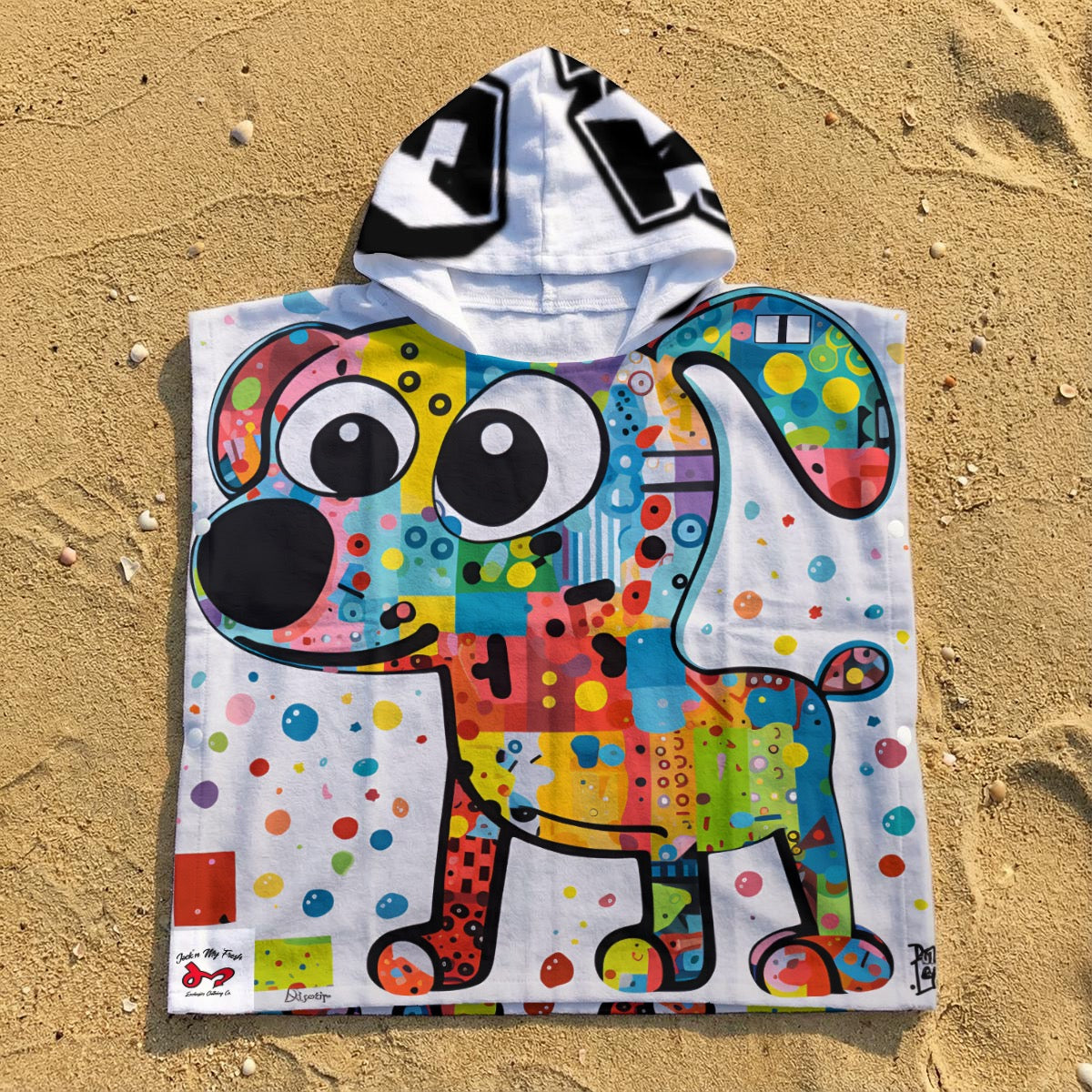 Jock'n My Fresh All-Over Print Kid's Hooded Towel Poncho