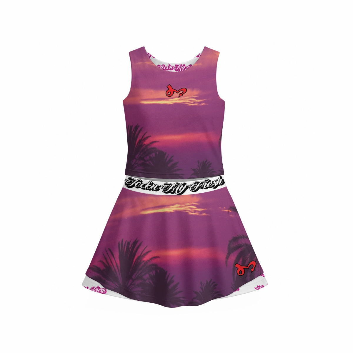 Jock'n My Fresh Print Women's Triple-Layer Vest Skirt Set