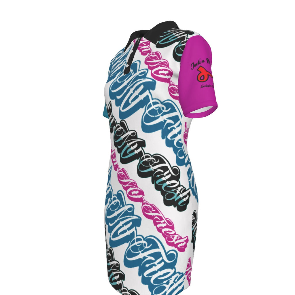 Jock'n My Fresh Print Women's Polo Collar Dress